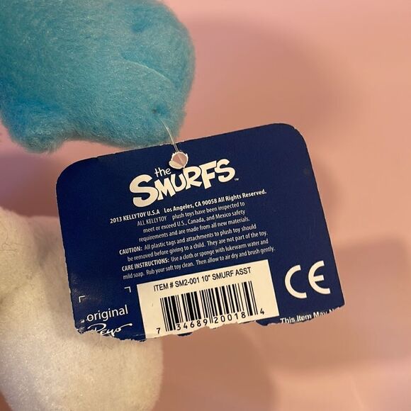 SMURF The Smurfs 11" Plush 2013 Kelly Toys NWT Excellent Condition Blue & White - Picture 6 of 9